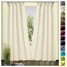 heimtexland ® Deko Vorhang Baumwolle Kräuselband Schlaufenschal Gardine Typ625