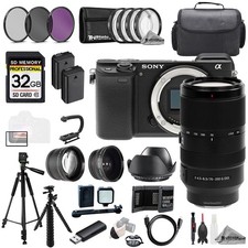 Sony a6400  E 70-350mm f/4.5-6.3 G OSS Lens 32GB Ext Bat 9 PC Filtr-MEGA Kit