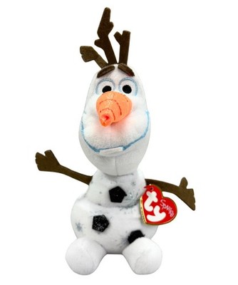 Plush Stuffed Ty Disney's Frozen OLAF 2014 Snowman Sparkly Beanie Baby 8'' Animal
