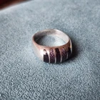 Vintage Mexico 925 Sterling Silver and Purple Goldstone Inlay Ring Size 10.5