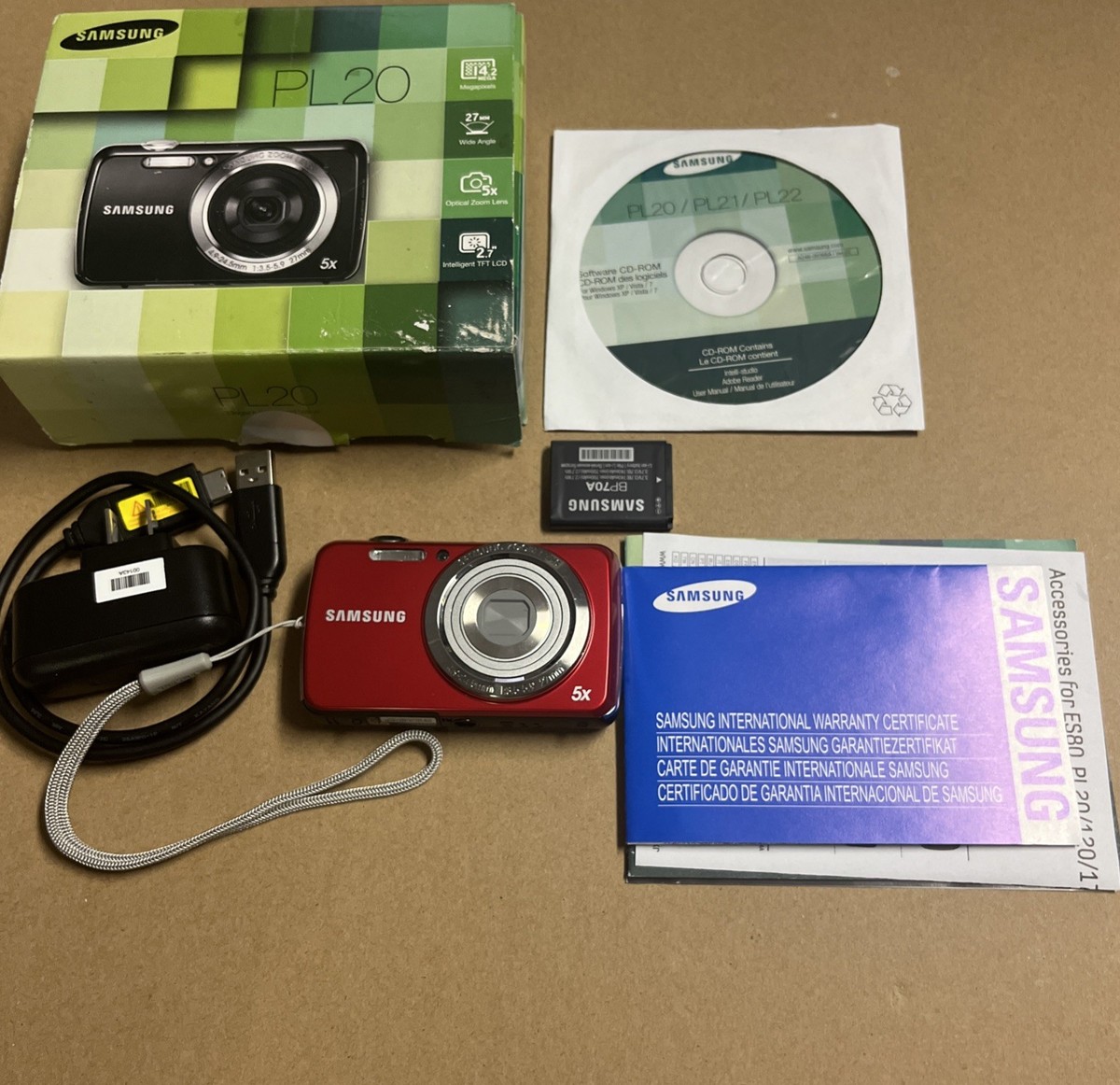 Samsung PL Series PL20 14.2MP Digital Camera - Red for sale online