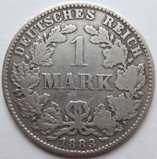 Coin Deutsches Reich Kaiserreich 1 Mark 1883 J In Very Fine / Fine