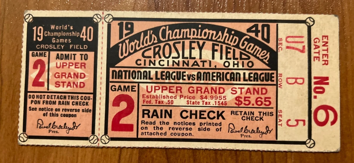 1940 Year Vintage Sports Ticket Stubs for sale | eBay