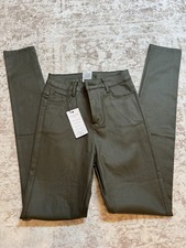 SHEIN Olive Green Faux Leather Skinny Pants Women s XS NWT