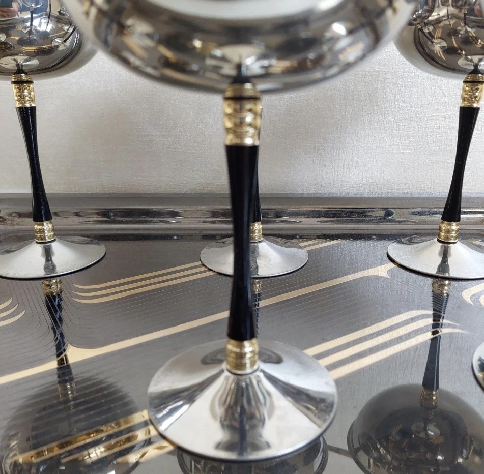 Coppette macedonia Coppe gelato  da 6 persone bicchieri acciaio  Vassoio GIORINO - Immagine 3 di 4