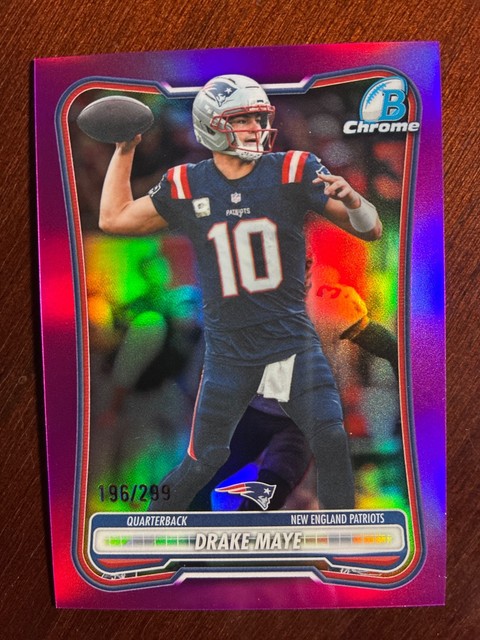 2026 Bowman Chrome Drake Maye Pink Refractor /299 BCV-72 New England Patriots