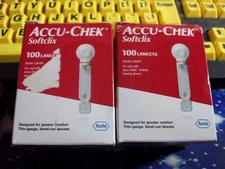 200 ACCU-CHEK SOFTCLIX LANCETS,2 BOXES OF 100,THIN GAUGE,SEALED BOXES,EXP 5&6-26