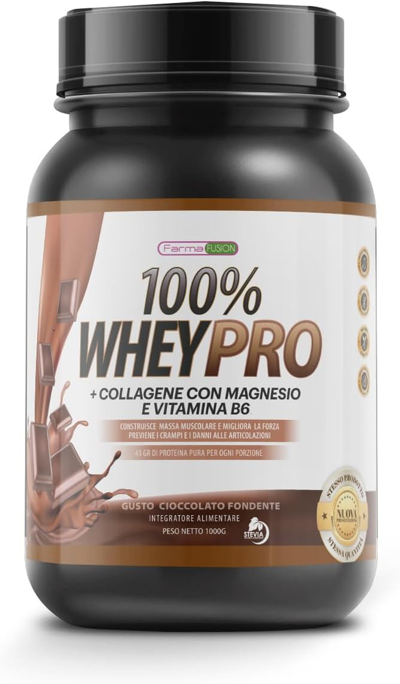 Farma Fusion Proteine Siero Latte 1kg | Con Collagene e Magnesio Puro
