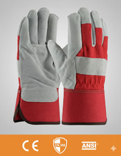 12 PAIR SINGLE PALM SHOULDER SPLIT LEATHER WORK GLOVES SIZE LARGE