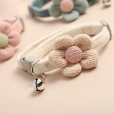 Cat Collar with Flower Bell Adjustable Buckle for Kitten Small Dog 1pc
