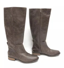 UGG Women's Leigh Dark Brown Leather Tall Riding Boots 1098315 Size 6.5