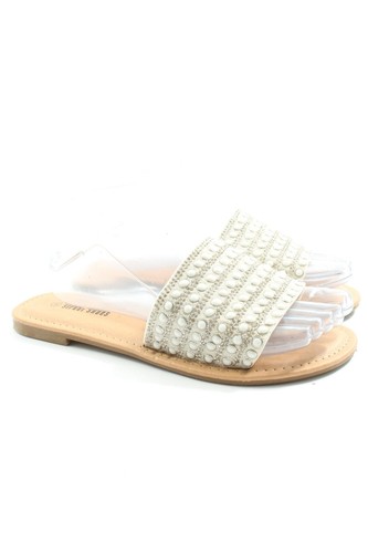 STREET SHOES Sandalias cómodas Mujeres Talla EU 38 blanco puro-color plata-nude - Imagen 5 de 5