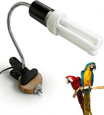 Bird Cage Light Fixture Combo Kit Clip Lamp Wood Plywood Panel 2.4 UVB UVA Bulb