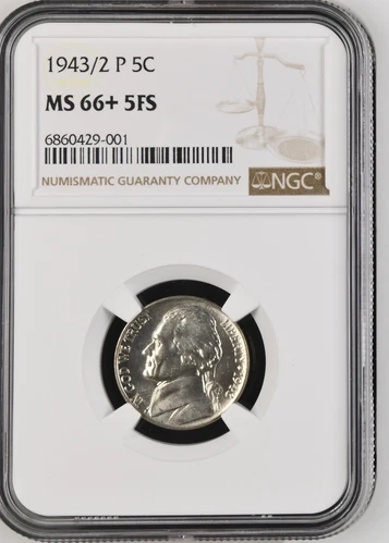 1943/2 P Nickel Jefferson NGC MS-66+ 5FS