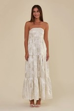 Birdy Grey Harlow Dress Ivory Sleeveless Bridesmaid Dress Size Medium NWT