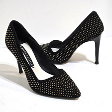 Alice  Olivia Gold Studs Pumps 3.75" stiletto Heel suede leather 35.5/5.5 READ