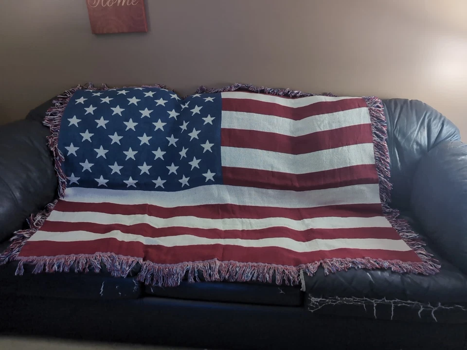 Manta tapiz bandera de Estados Unidos - Manta - Estrellas y rayas - 4 de julio Foto 2 de 4