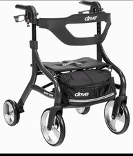 Drive Medical Nitro Sprint Hemi Rollator Walker Heavy Duty Wseat Petite Red