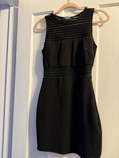 LuLu's Women's Sleeveless Striped Mesh Mini Dress Black Size S
