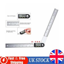 360 Degree Digital LCD Angle Finder Stainless Steel Ruler Measure Gauge UK