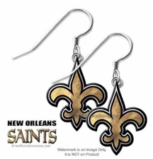 NEW ORLEANS SAINTS EARRINGS NFL Football Sports Ear Gear JEWELRY Metal Logo