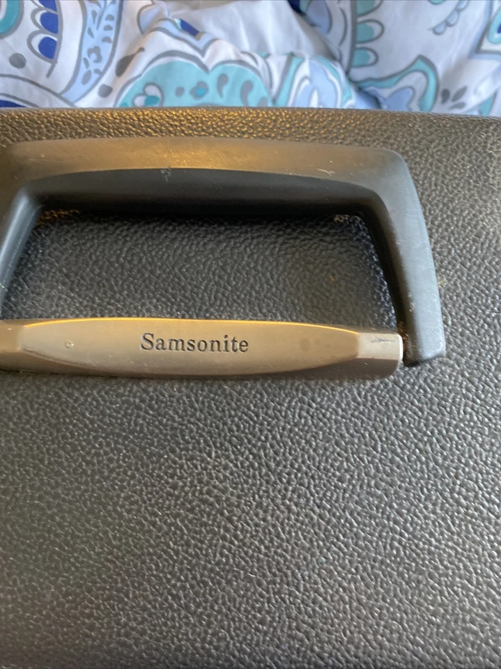 Bandeja de maquillaje estuche de belleza Samsonite Silhouette vintage espejo viaje gris defectos Foto 2 de 4