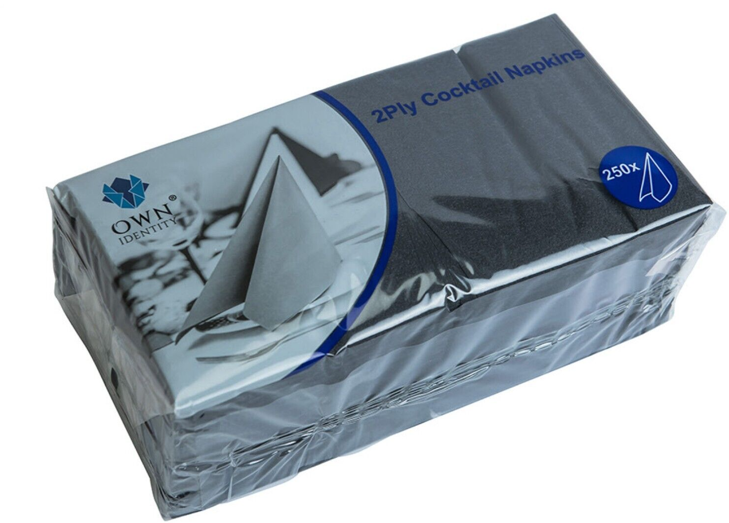 Black Cocktail Napkins Box of 2000 2Ply Bar Party 24cm Serviettes Pub Club