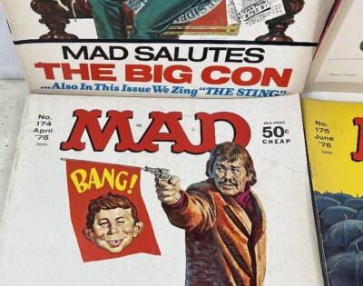 7 Vintage 50 Cent Mad Magazine No 180, 181, 182, 183, 185, 187