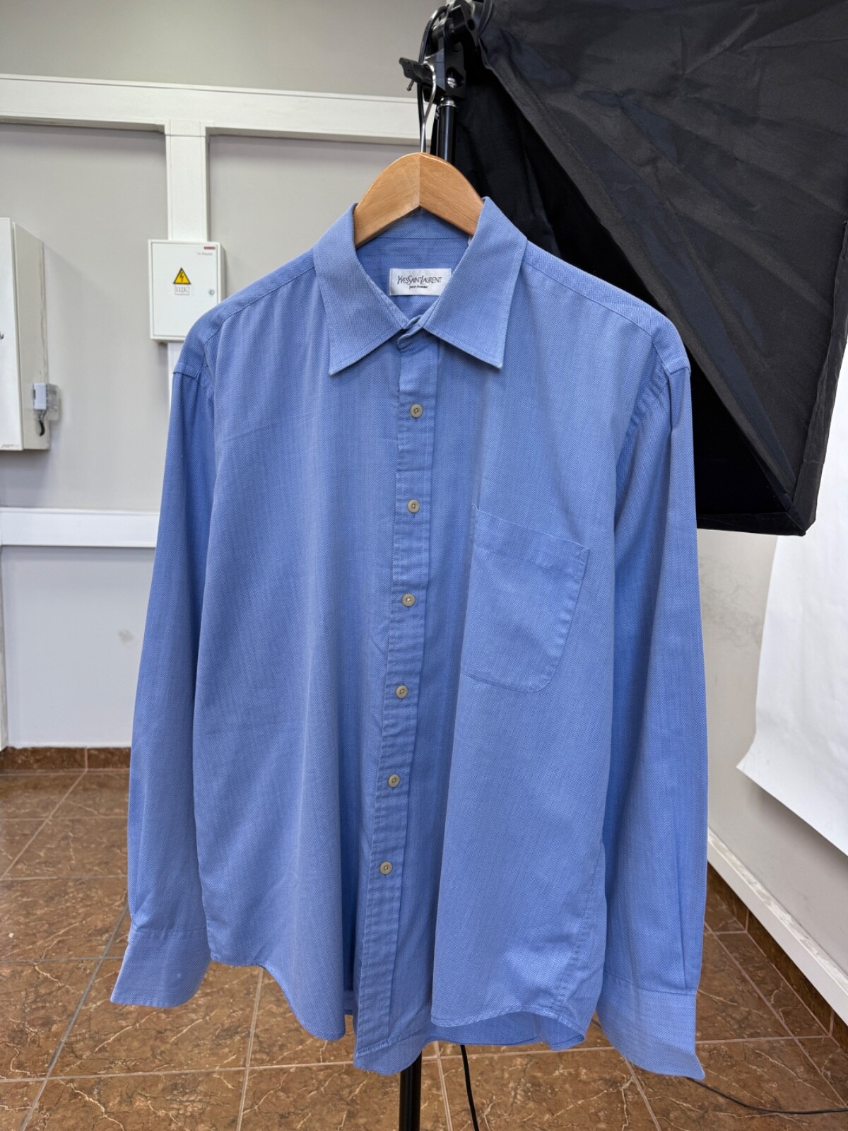 Camicia vintage anni 90 Yves Saint Laurent YSL rara retrò Y2K taglia L colore blu