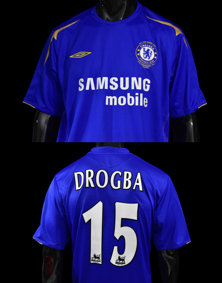 2005-06 UMBRO Chelsea FC Centenary 100 years Home Shirt DROGBA