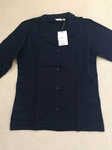 FRETTE ITALY Sz S Pajama Set Sleepwear Long Sleeve Pants Navy Blue 100% Cotton   - Afbeelding 2 van 9