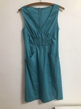 Women's Dress Blue Classic Retro Style Party Dress Pockets Sleeveless