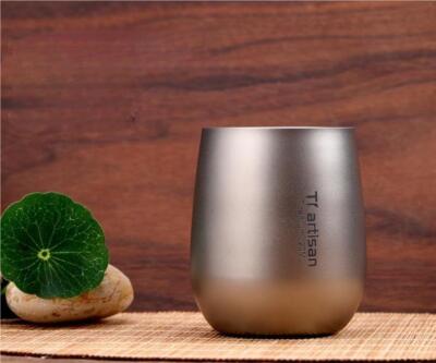 Double Wall Pure Titanium Water Tea Coffee Cup Insulated Drinking Cup Mug 120ml