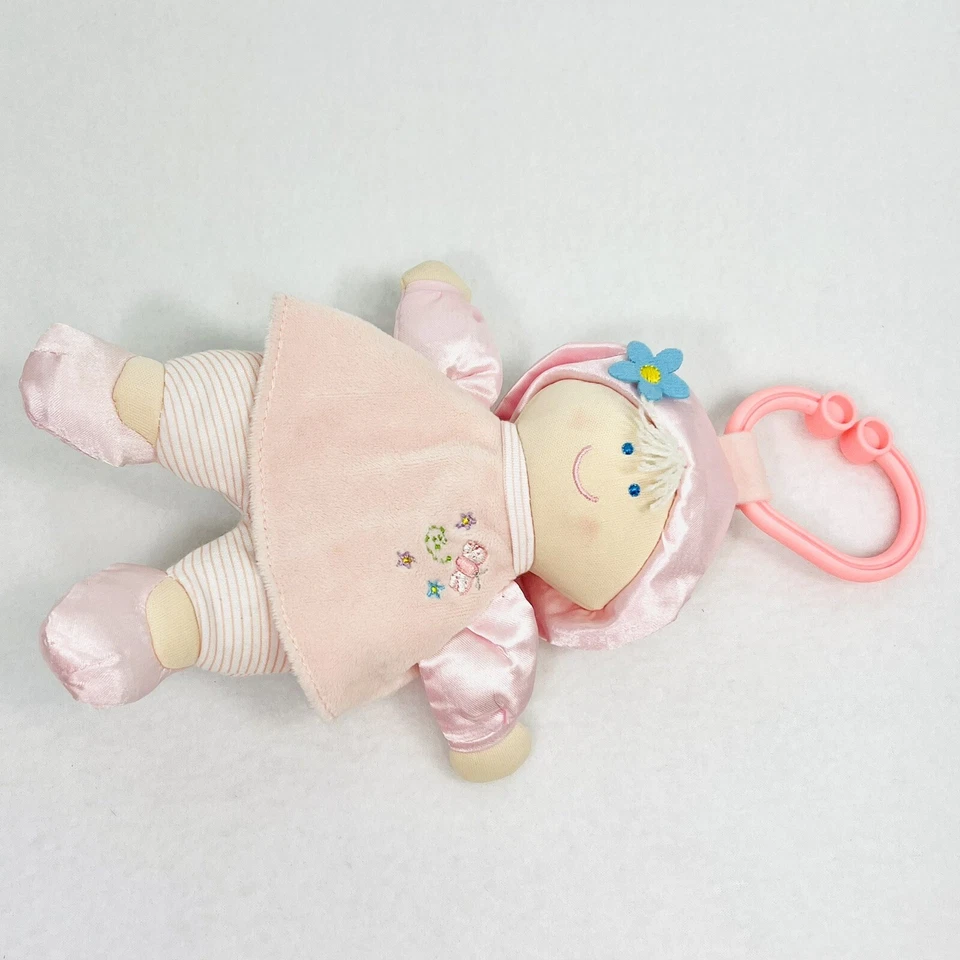 Kids Preferred Rosa Bebé Peluche 8” Clip Colgante Pies Satén Brazos Sombrero Mariposa Foto 3 de 4