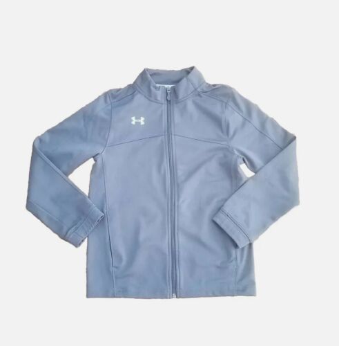 Under Armour Jacket Sweatshirt Top Full Zip Running Athletic Boy's Size M Gray - Afbeelding 1 van 7
