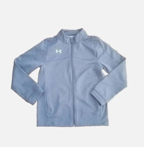 Under Armour Jacket Sweatshirt Top Full Zip Running Athletic Boy's Size M Gray