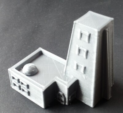 Wargame Scenery Terrain Epic 6mm - Flachdachgebäude mit Turm