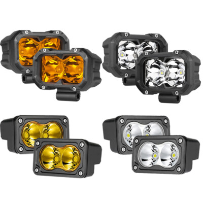2x3Inch Yellow/Amber/White LED Spot Cube Pods Offroad Driving Work Lights 12-24V