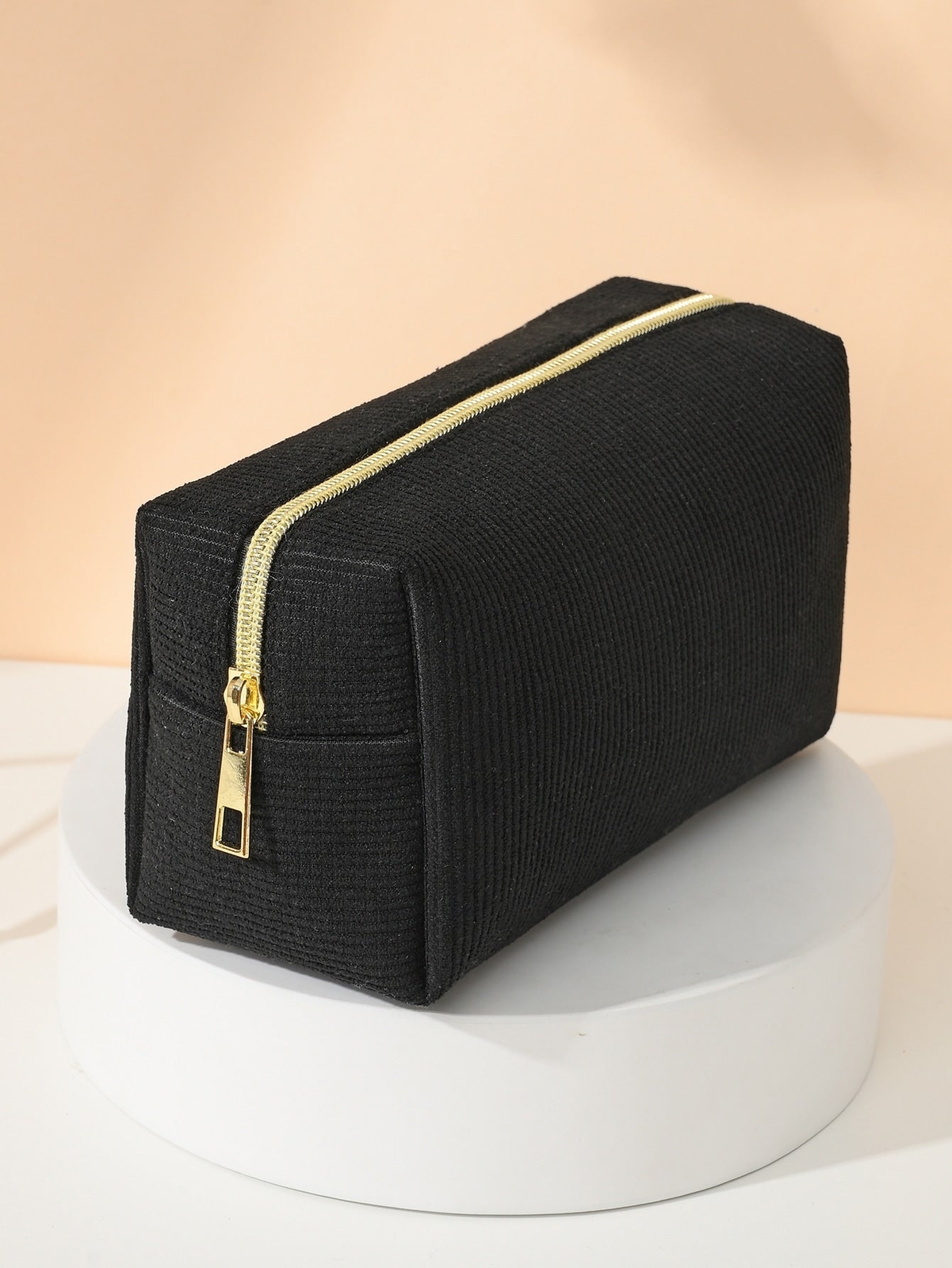 Black Makeup Bag Zipper Lock Makeup Bag Cosmetic Organizer Toiletries