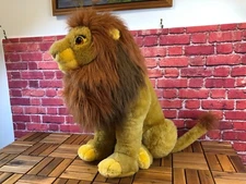 RARE - DISNEY STORE THE LION KING Large MUFASA SIMBA Stuffed Plush TOY 26" Tall