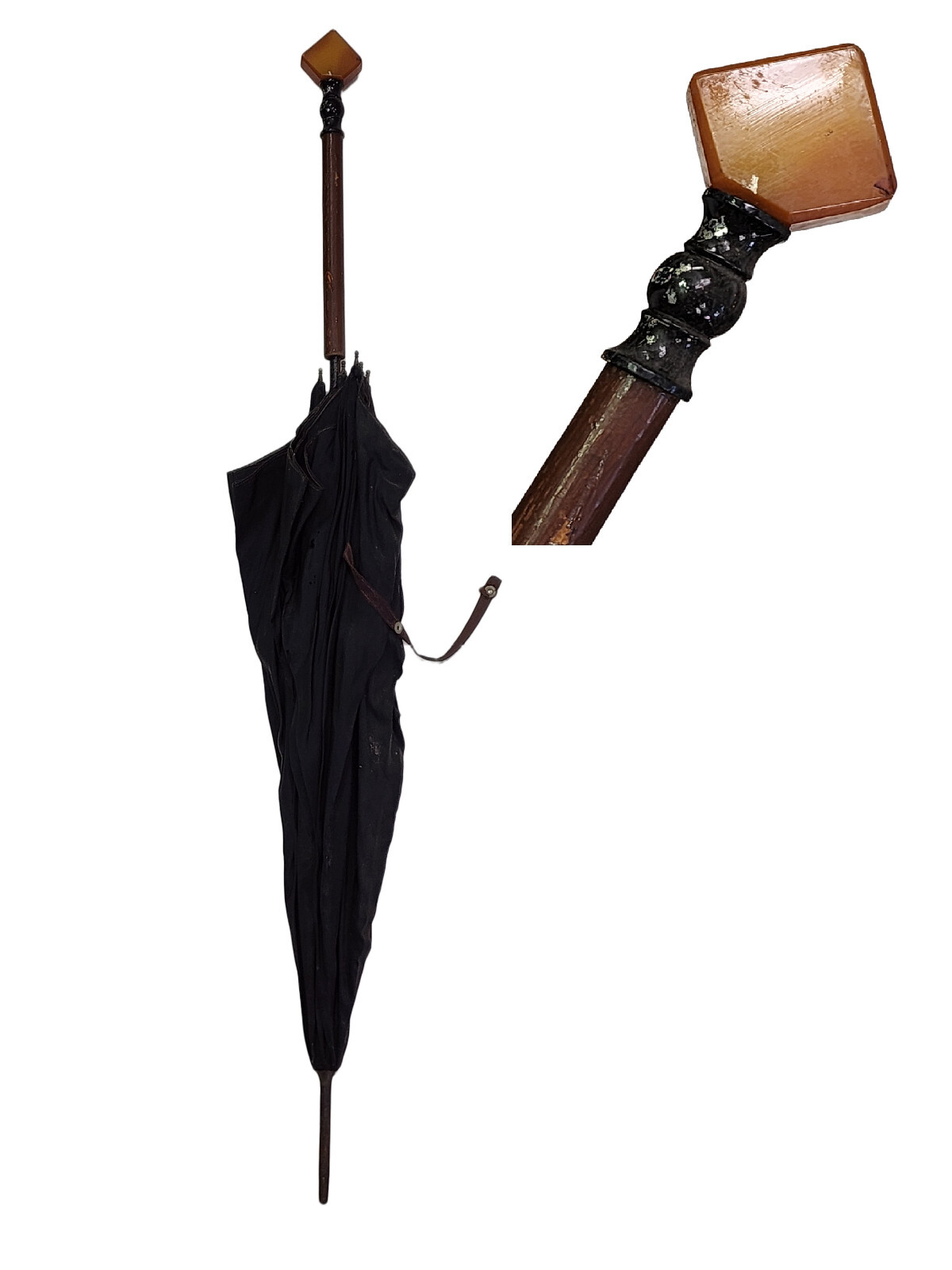 ANTIQUE BAKELITE HANDLE UMBRELLA PARASOL Gem