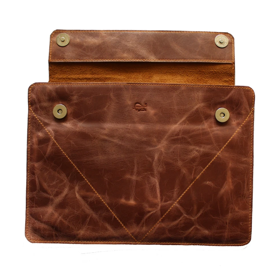 Tablet Tasche Echt Leder Braun 10-11 Zoll Schutzhülle Etui Case Sleeve - Bild 3 von 4