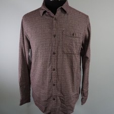Jack Jones Shirt Mens Large Casual Pocket Button Up Maroon Long Sleeve