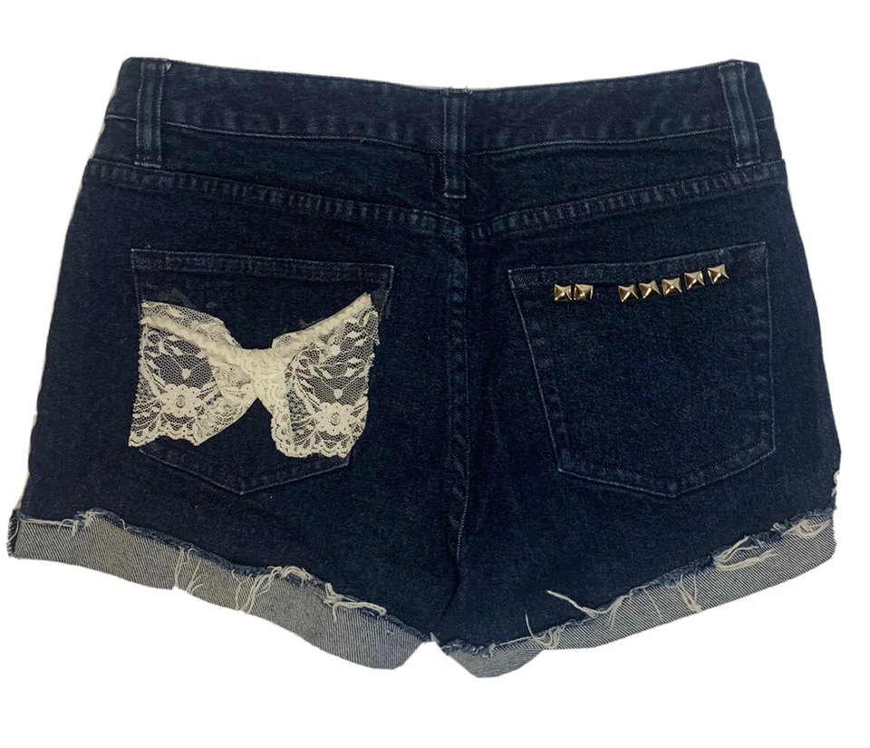 Pantalones Cortos Esquineros Informales Para Mujer Talla 4 Elásticos Corte Denim Elástico Algodón Spandex Foto 2 de 4