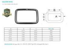 Marine Boat Stainless Steel Rectangular Ring Link Rectangle Loop Mil Spec