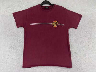 Santa Cruz Shirt Mens Medium Red Short Sleeve Crew Neck Round Logo Skate Skater
