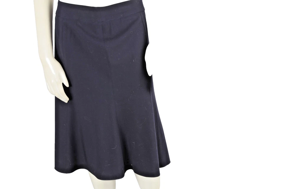 ARMANI A-Line Lana Negra Hasta la Rodilla Mujer Talla 10 Clásico Chic Foto 2 de 4