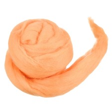 Wool Roving Yarn Soft Felting Wool 50g/1.76oz Chunky Roving Yarn Light Orange