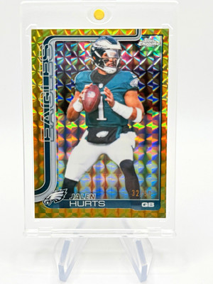 2025 Topps Chrome Jalen Hurts Gold Geometric Refractor 32/50 PHI Eagles #247