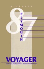 1987 Plymouth Voyager Owners Manual